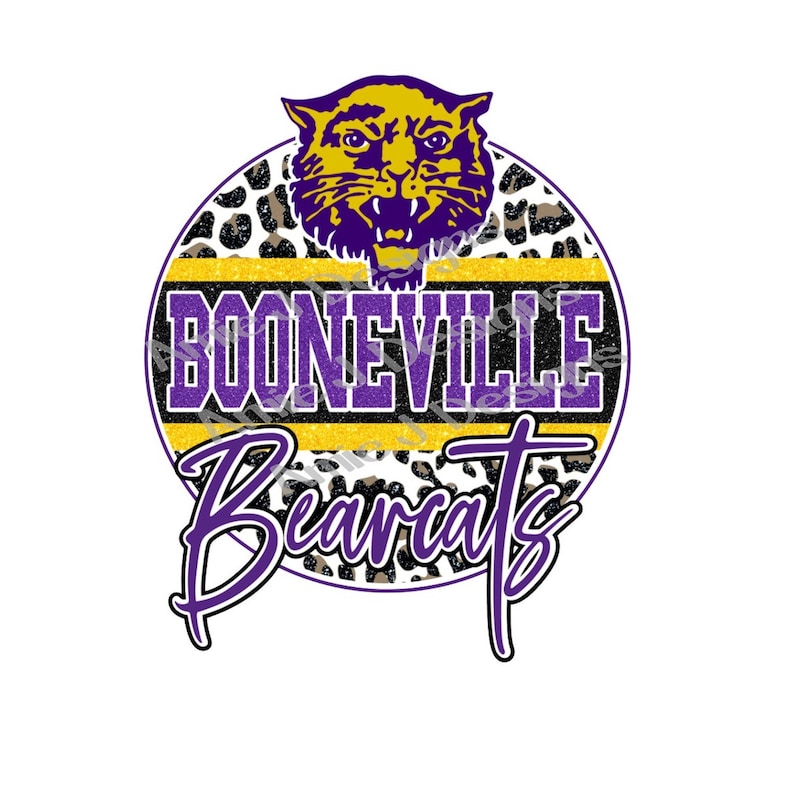 Booneville Bearcats Mascot Version Glitter Arkansas PNG Etsy