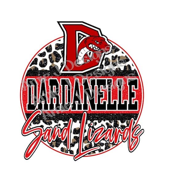 Dardanellle Sand Lizards Mascot Version Glitter Arkansas PNG Etsy