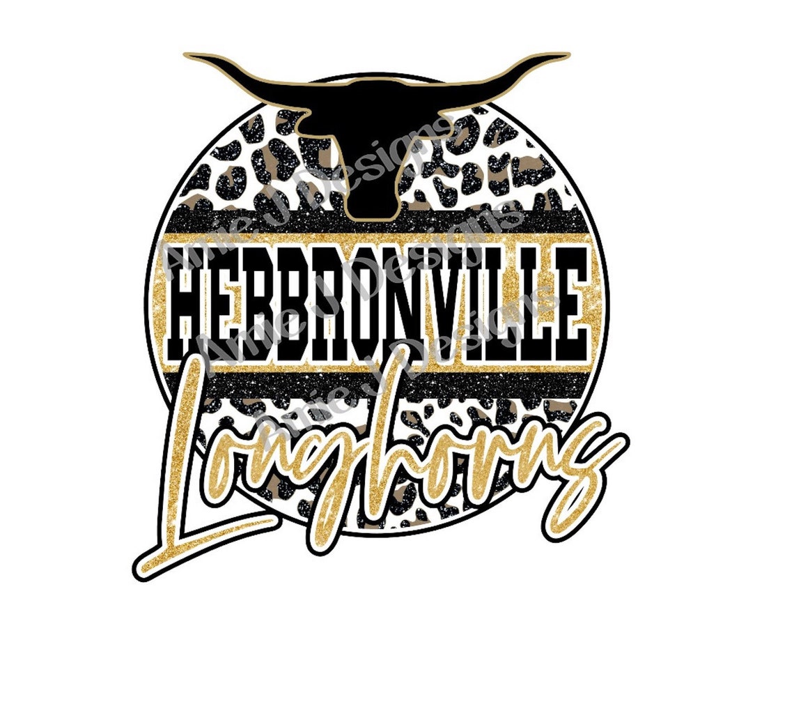 Hebbronville Longhorns Mascot Glitter Circle Texas PNG Etsy