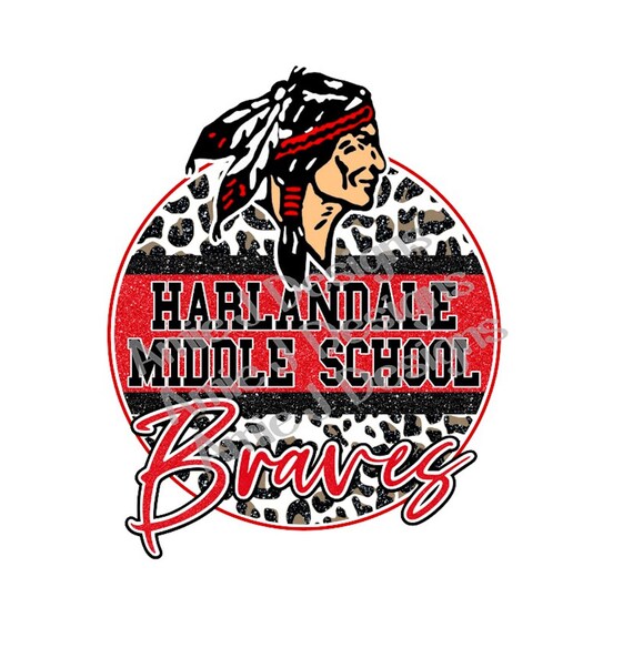 Harlandale Middle School Braves Mascot Version Glitter Texas Etsy