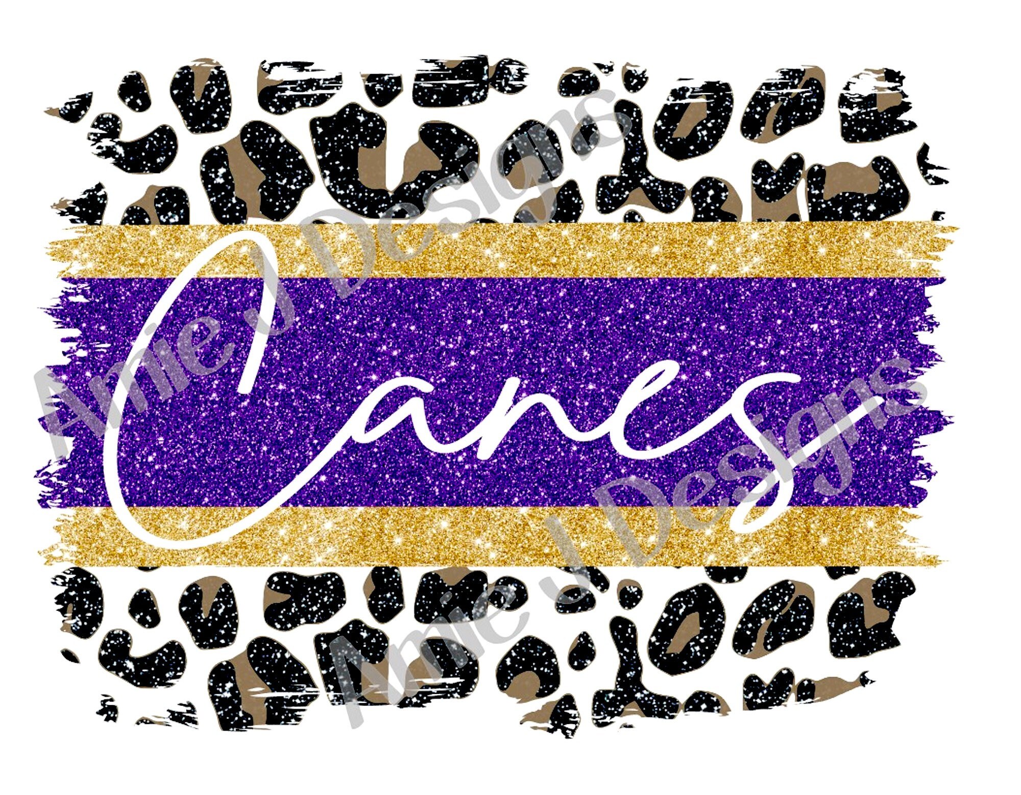 Purple Gold Canes Cartersville Hurricanes Center Glitter Etsy