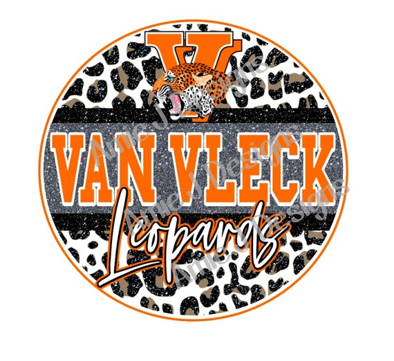 Van Vleck Leopards Mascot Version Contained Glitter Texas PNG Etsy