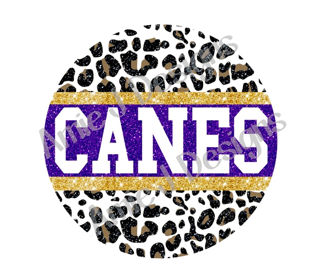 Purple Gold Canes Hurricanes Cartersville Leopard Glitter Etsy