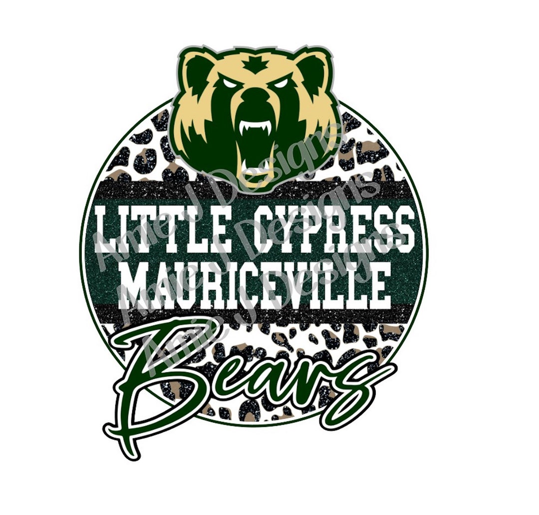 Little Cypress Mauriceville Bears Mascot Glitter Circle Texas Etsy
