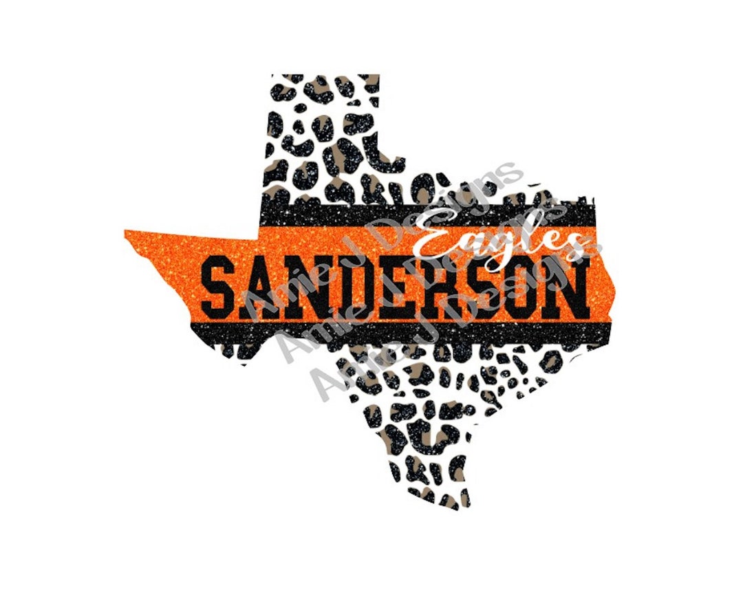 Sanderson Eagles Orange and Black Glitter Texas PNG Etsy