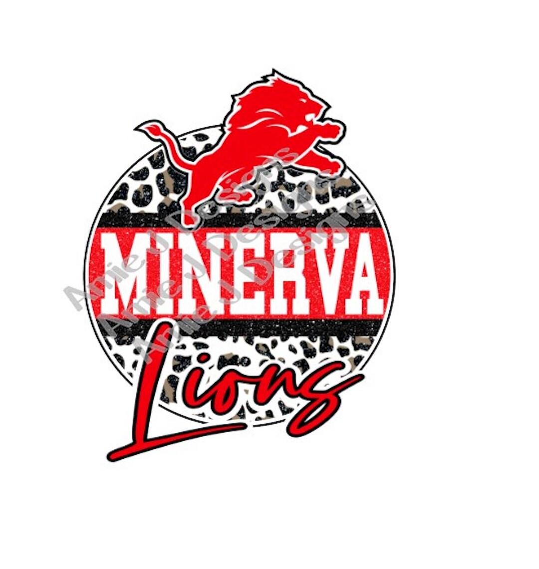 Minerva Lions Mascot Version Glitter Ohio PNG Sublimation Design