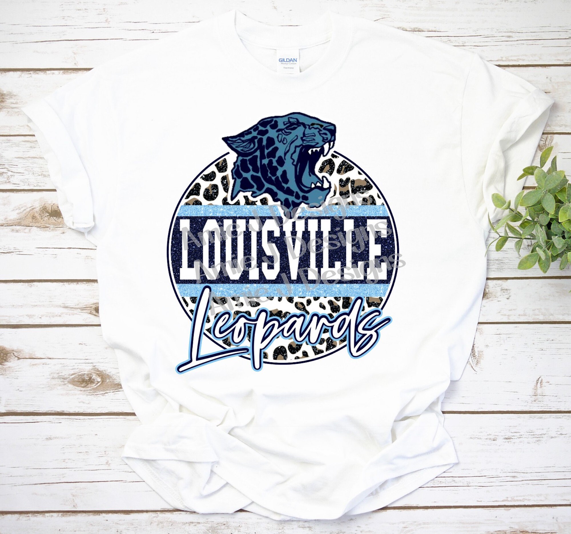 UL Louisville Football Silhouette on a Black T Shirt