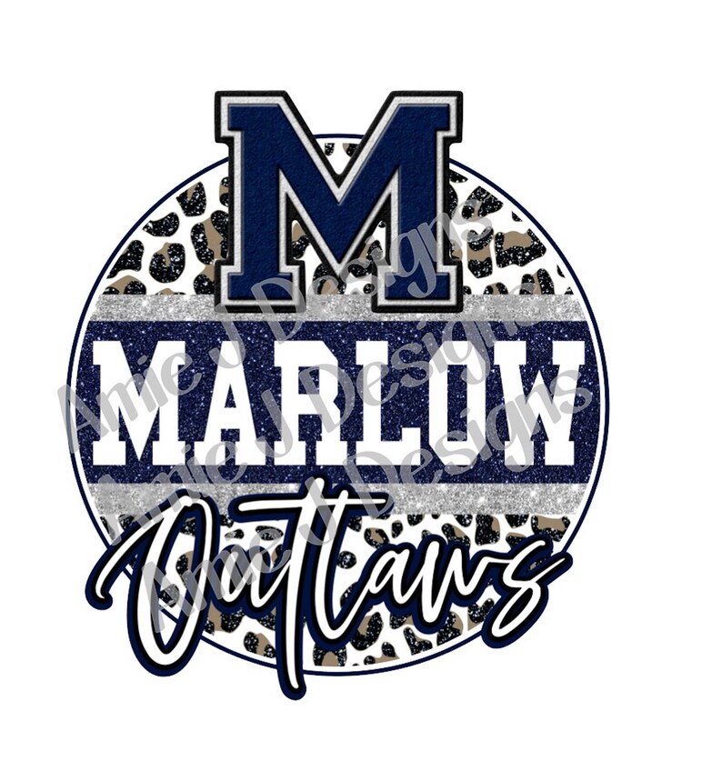 Marlow Outlaws Oklahoma Mascot Version Glitter Texas PNG Etsy