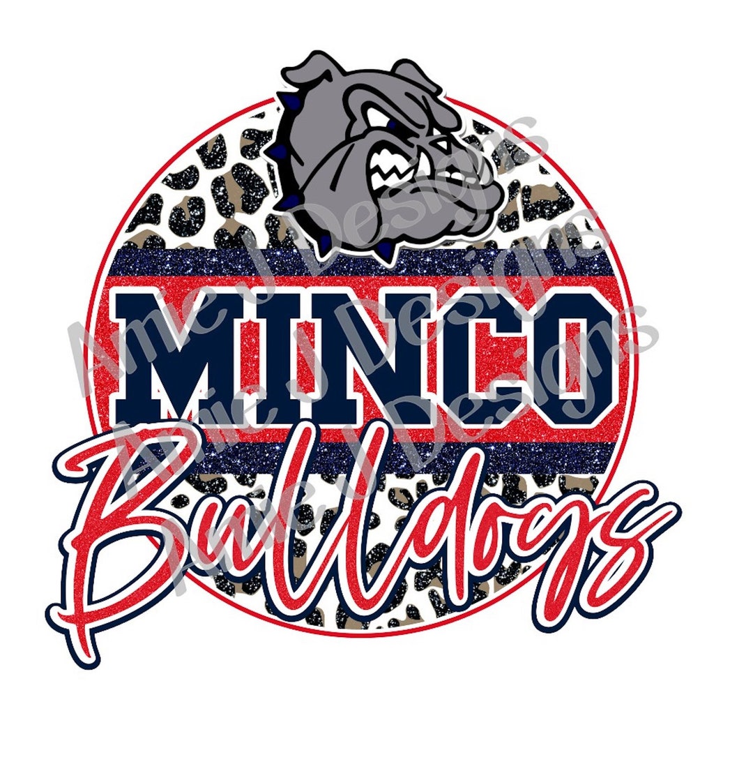 Minco Bulldogs Mascot Version Glitter Oklahoma PNG (Instant Download