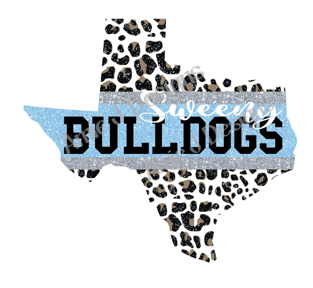 Sweeny Bulldogs Blue and Grey Glitter Texas PNG Sublimation Etsy