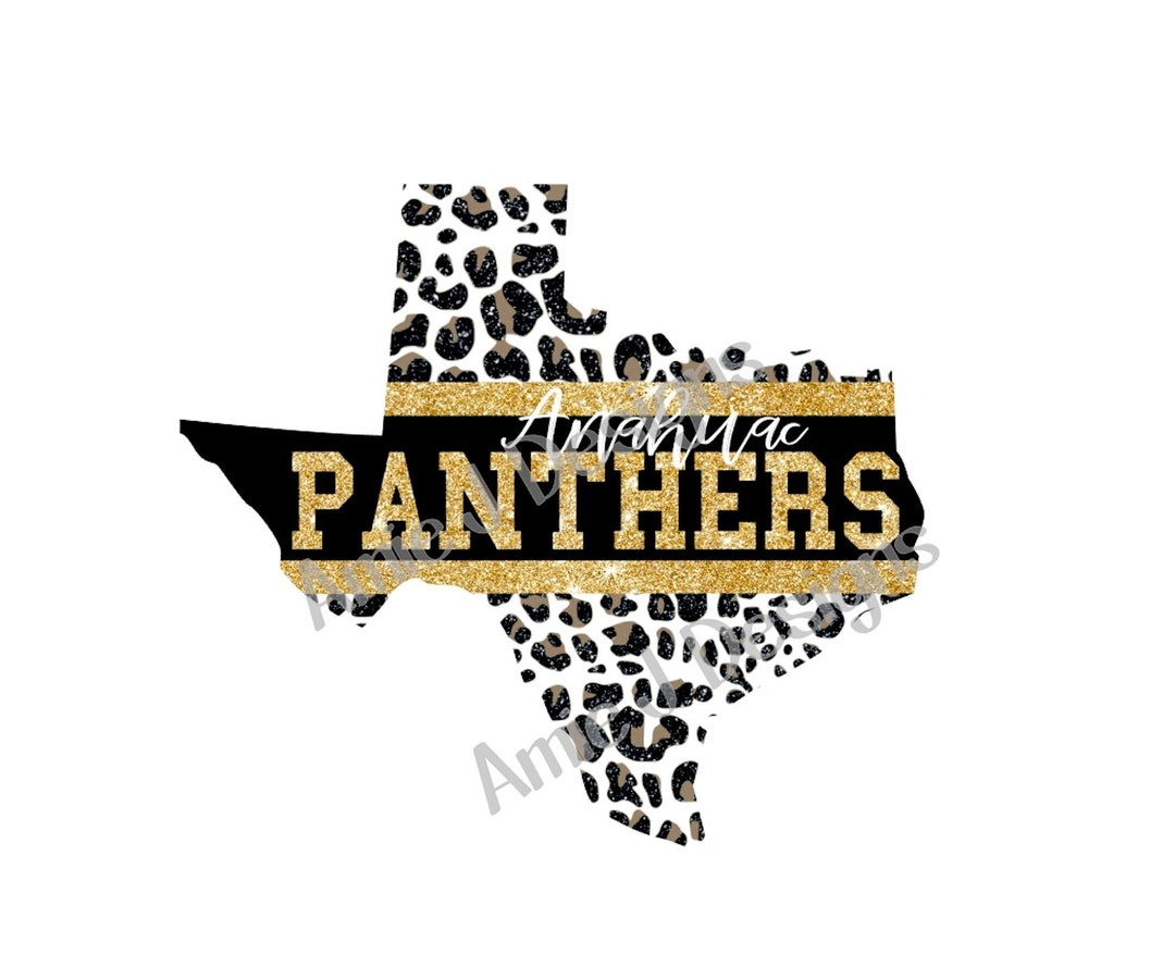 Anahuac Panthers Black and Gold Glitter Texas PNG Sublimation Etsy Israel