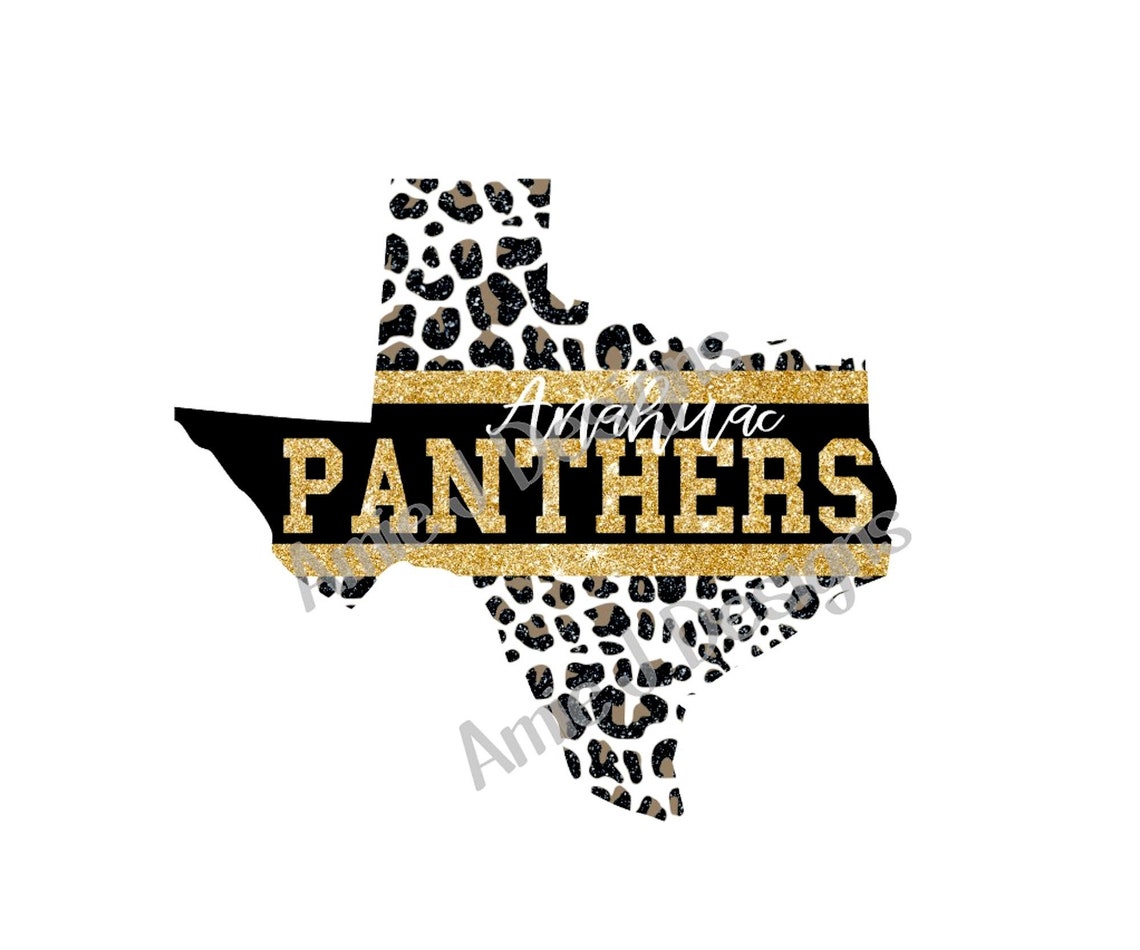 Anahuac Panthers Black and Gold Glitter Texas PNG Sublimation Etsy