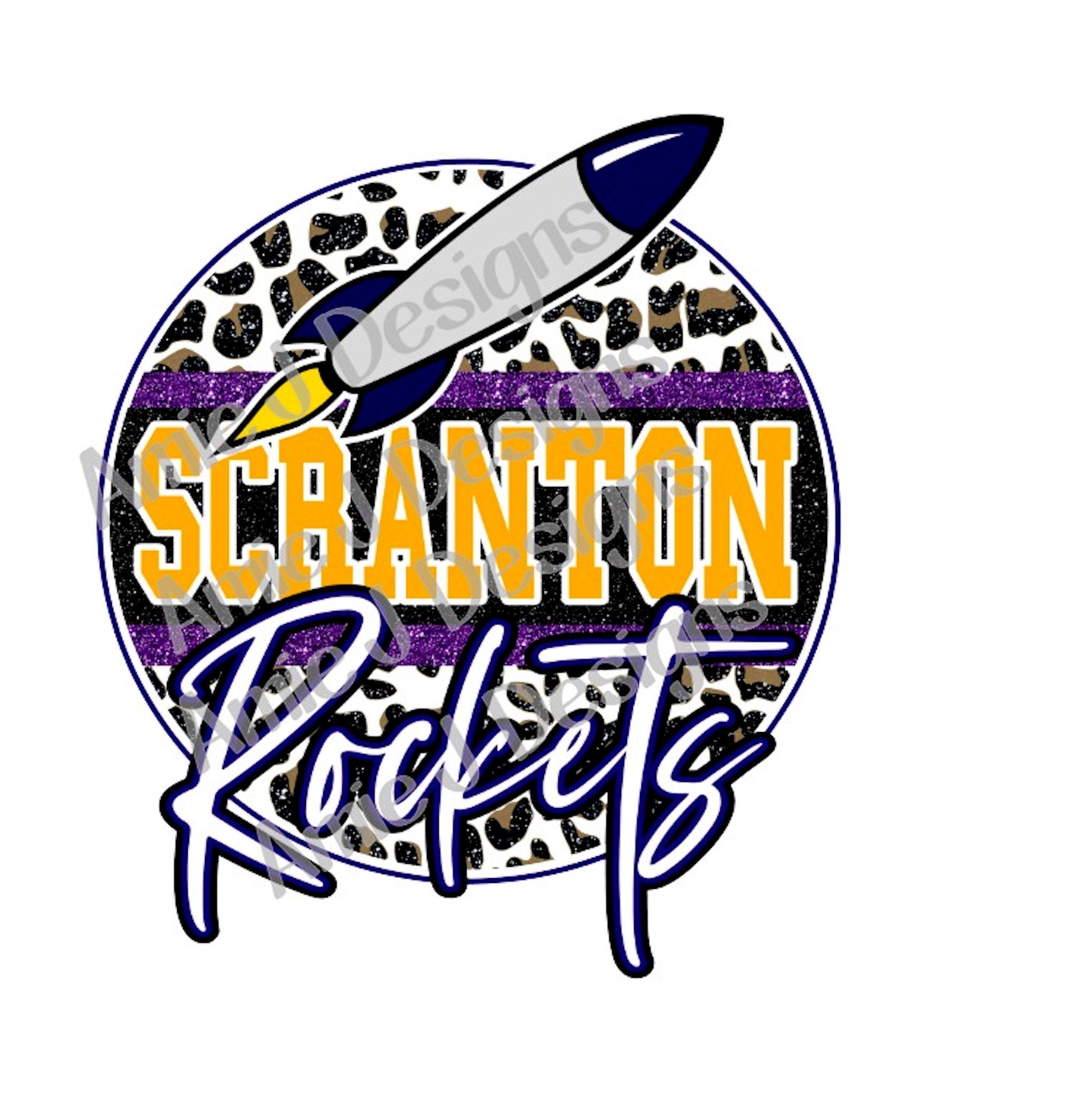 Scranton Rockets Mascot Version Glitter Arkansas PNG Etsy
