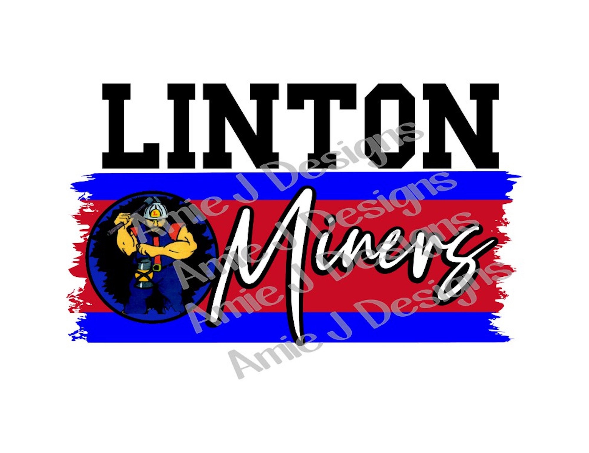 Linton Miners Jagged Mascot Indiana PNG Sublimation Design Etsy