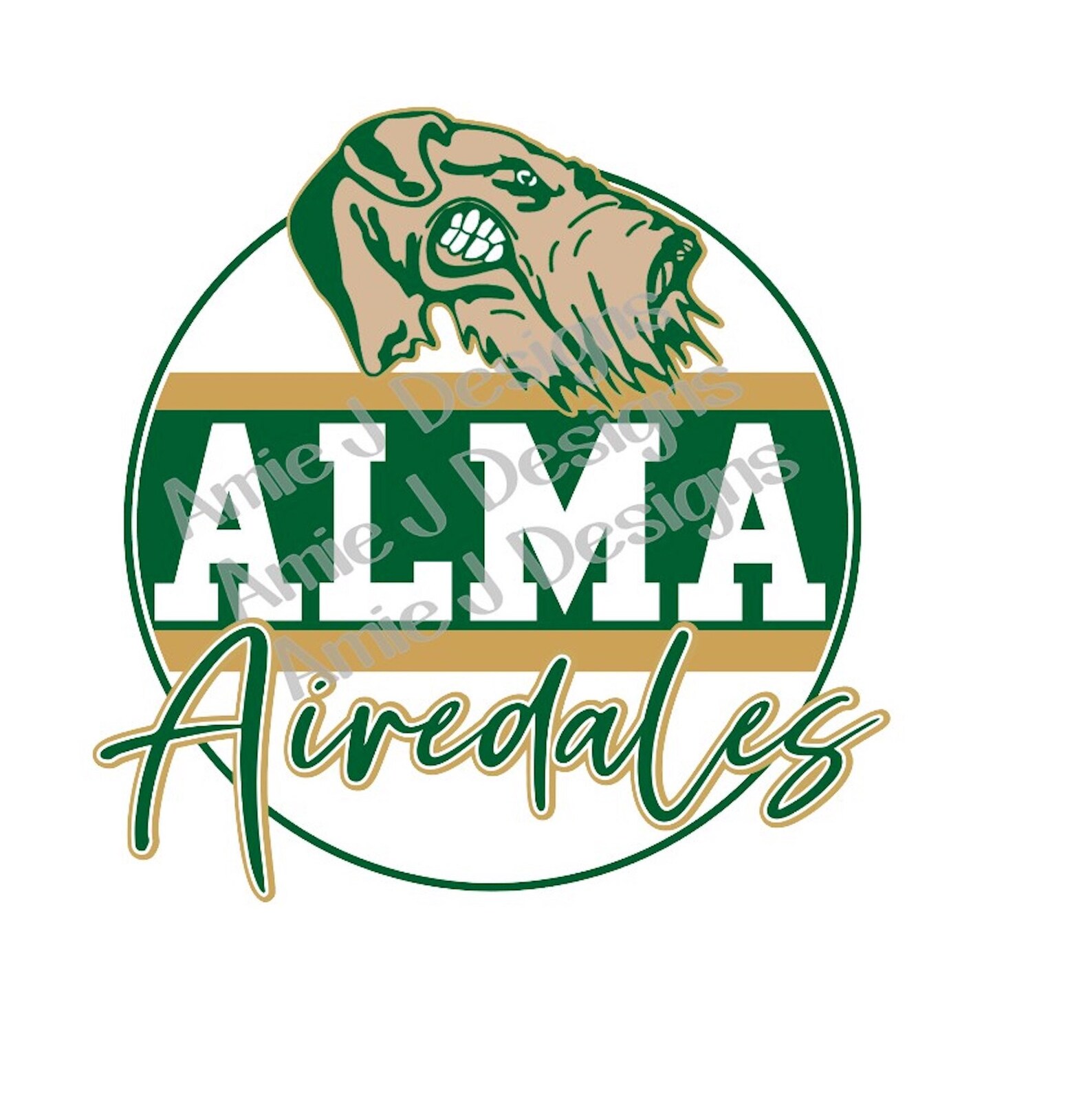 Alma Airedales No Leopard Mascot Version Arkansas PNG Etsy