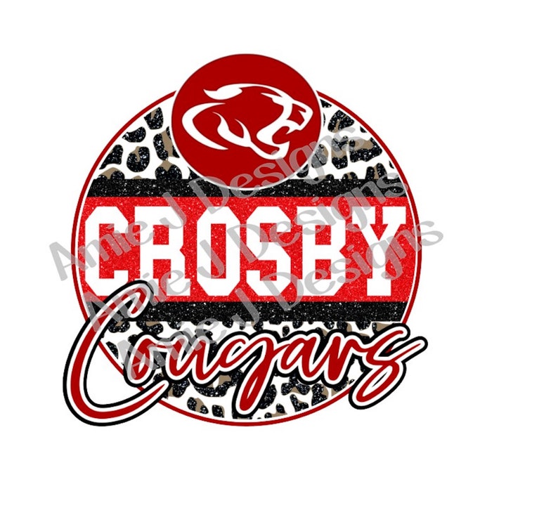 Crosby Cougars Mascot Glitter Circle Texas PNG Sublimation - Etsy