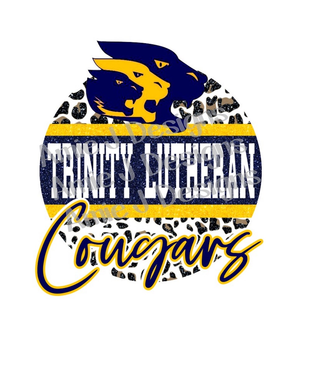 Trinity Lutheran Cougars Mascot Version Glitter Circle Indiana - Etsy
