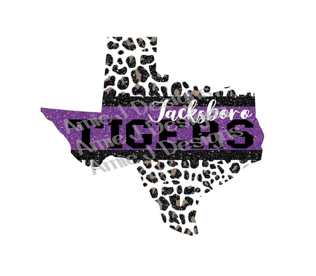 Jacksboro Tigers Purple and Black Glitter Texas PNG Etsy