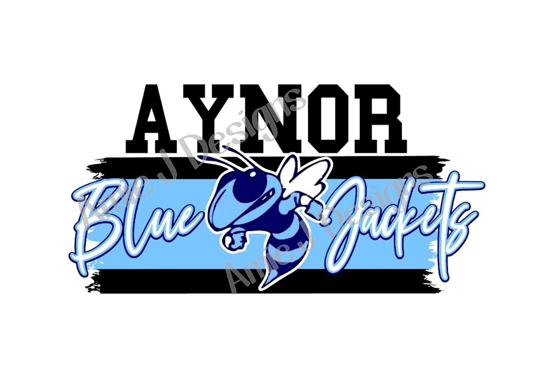 Aynor Blue Jackets Jagged Mascot South Carolina PNG Sublimation Design