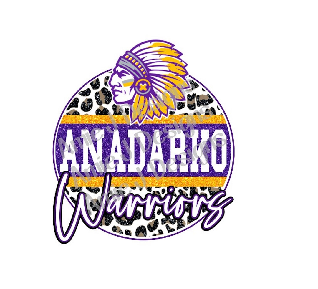 Anadarko Warriors Mascot Glitter Circle Oklahoma PNG Etsy