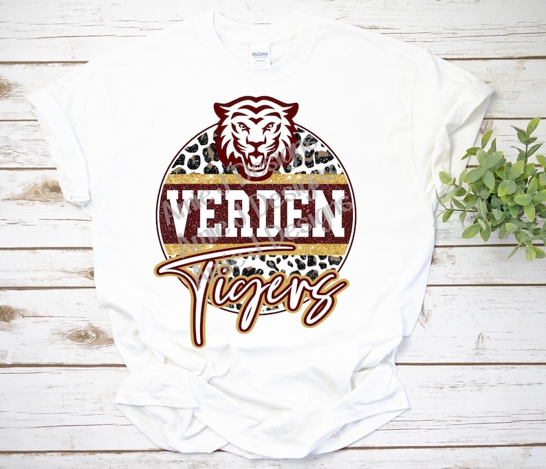Verden Tigers Oklahoma Mascot Version Glitter Texas PNG Etsy