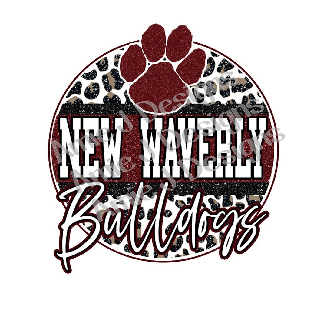 New Waverly Bulldogs Mascot Version Glitter Texas PNG Sublimation