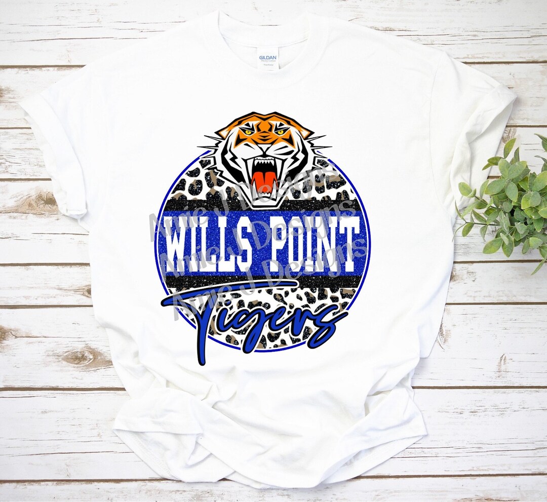 Wills Point Tigers Mascot Version Glitter Texas PNG Sublimation Design Digital Download Clipart