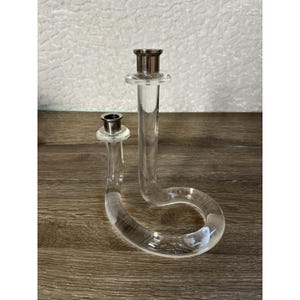 Dorothy Thorpe Modern Classic Chic Twisted Lucite Candle Holder Vintage 1970&#39;s Mid Century