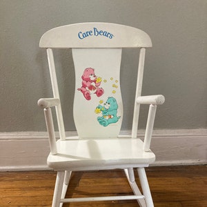 Vintage Care Bears Wooden Rocking Chair - Hedstrom 1984