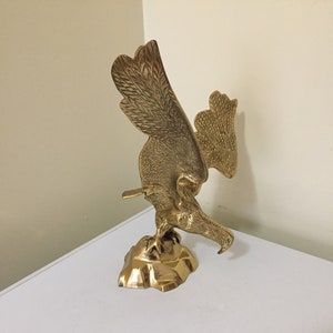 Brass eagle, brass eagle statue, vintage bird statue, brass animal, brass decor, large brass eagle, bald eagle