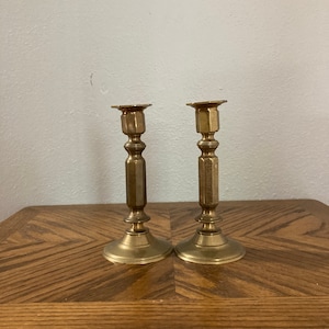 vintage brass candlesticks, pair of candlesticks, brass candle sticks, taper candlesticks, candle holders, set of 2