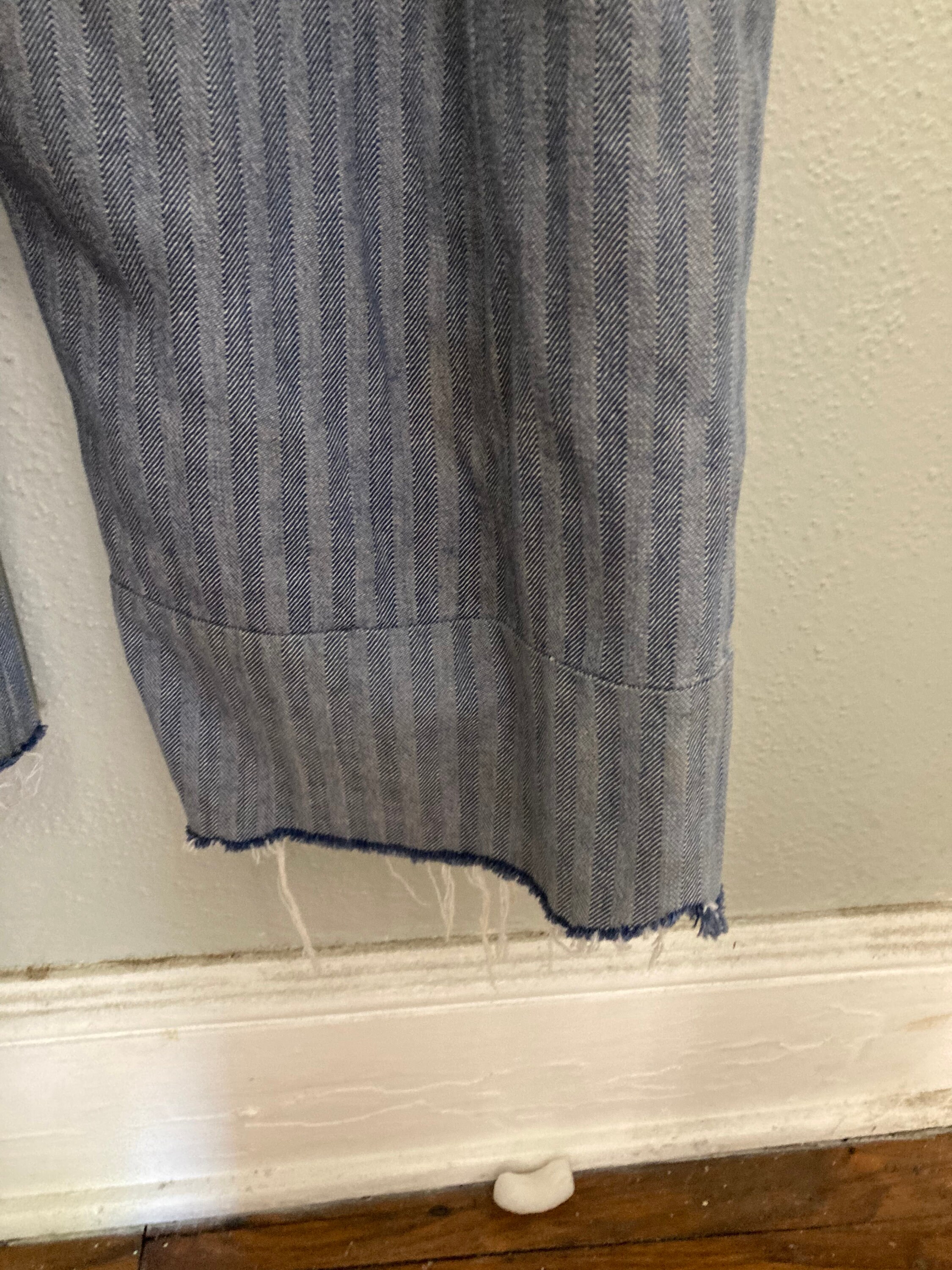 ヴィンテージストライプデニムカバーオール：ヘリンボーンワークウェア