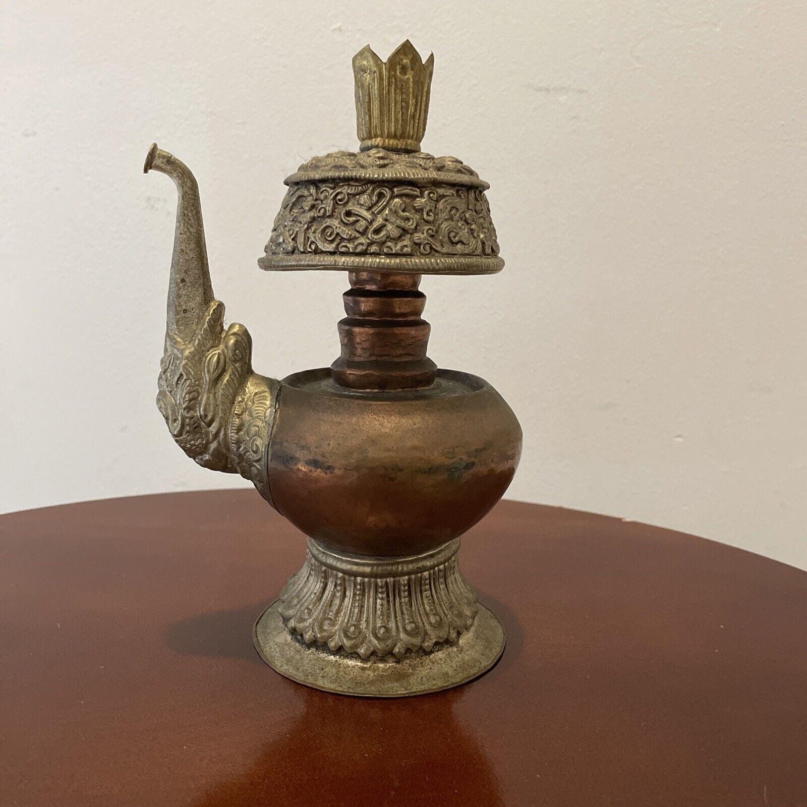 Copper Tibetan Ritual Vase Bhumpa Buddhist Nepal Bhumba Collectible