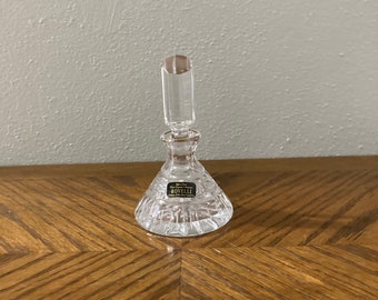 vintage glass perfume bottle, glass stopper, clear glass, glass dabber, crystal perfume bottle, Rovelli,
