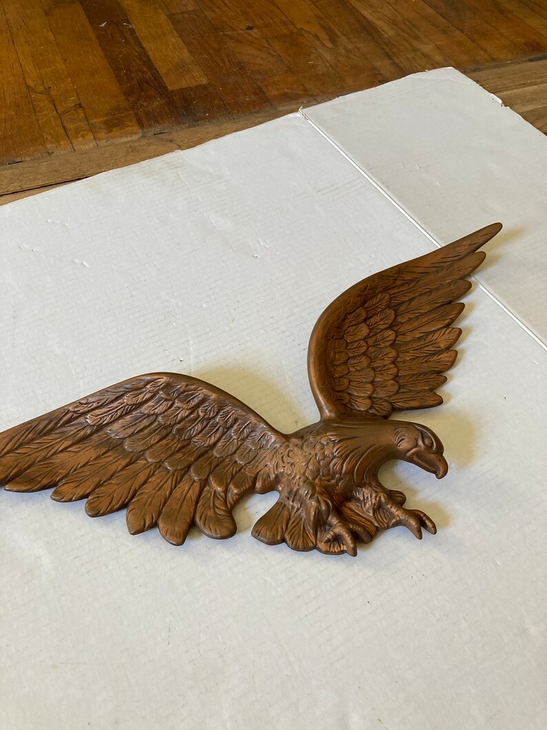 Gold Eagle Eagle Wall Plaque Vintage Bird Statue Over Door Etsy