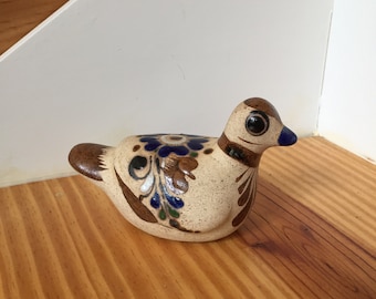 Vintage tonala, Mexican pottery bird, vintage pottery bird, decorative bird figurine