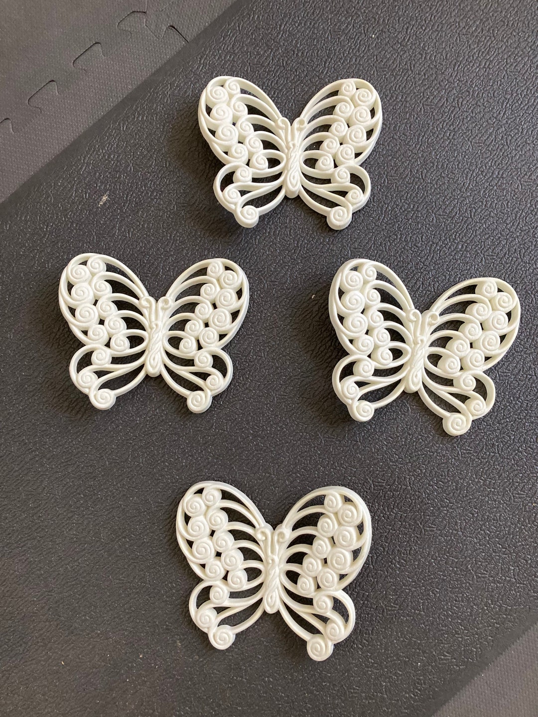 White Butterfly Wall Decor, Plastic Butterflies, Homco 1977, Vintage