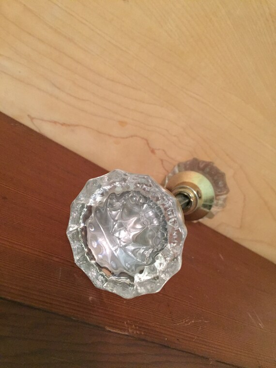 Vintage Glass Door Knobs Glass Doorknobs Salvage Home Decor Victorian Home Decor Door Knob Set