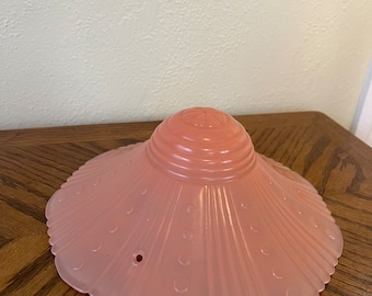 ヴィンテージ アールデコ フロストピンクガラス ライトシェード