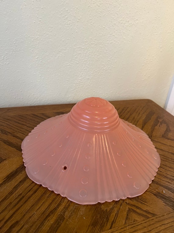 Vintage Art Deco Frosted Pink Glass Light Shade