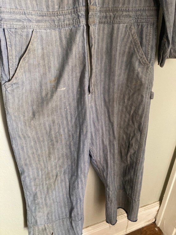 Denim coveralls, vintage striped denim coveralls,… - image 4