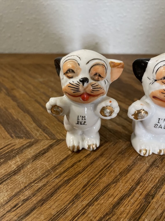 Vintage Bonzo Dog Ceramic Salt & Pepper Shakers - 1940s Japan - Etsy