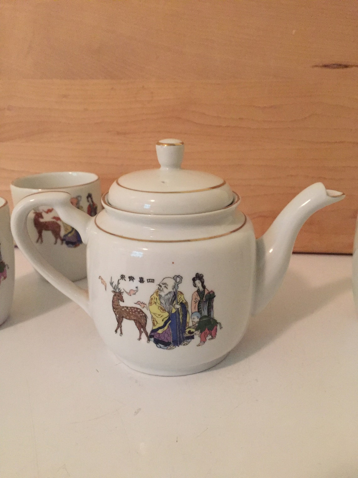 Asian Teapot Tea Cups Made in Taiwan Small Asian Teapot Etsy