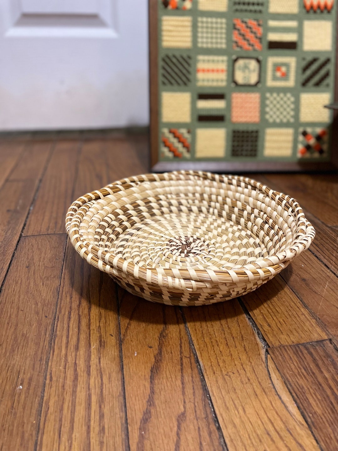 Gullah Sweetgrass Basket, South Carolina, Wicker Basket Decor, Vintage