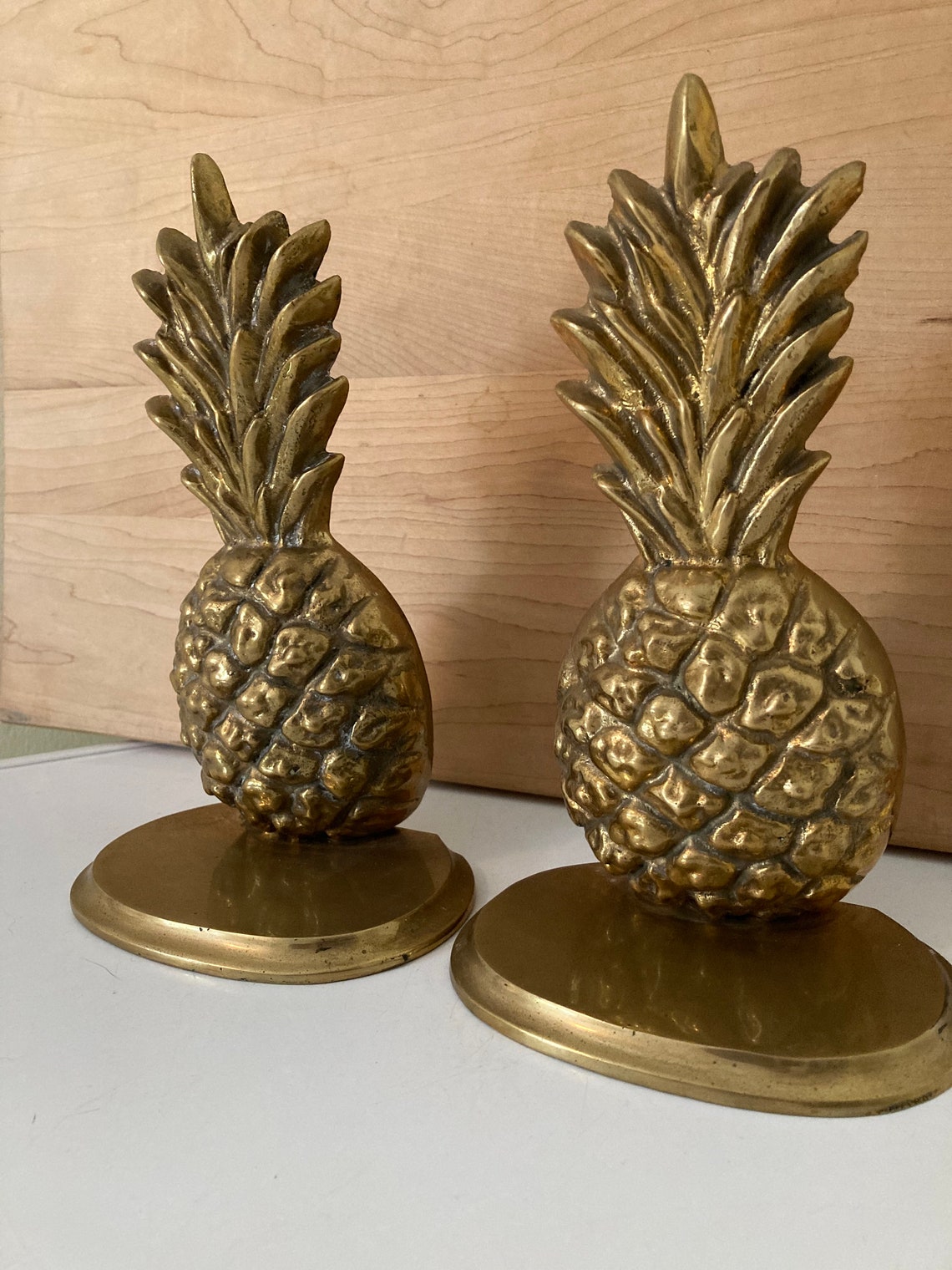 Vintage Brass Pineapple Bookends Brass Pineapple Pineapple Etsy