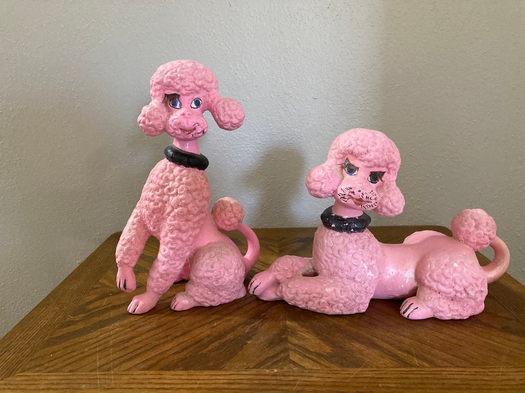 Vintage Ceramic Poodles, Black Poodle Figures, Vintage Poodles, Dog