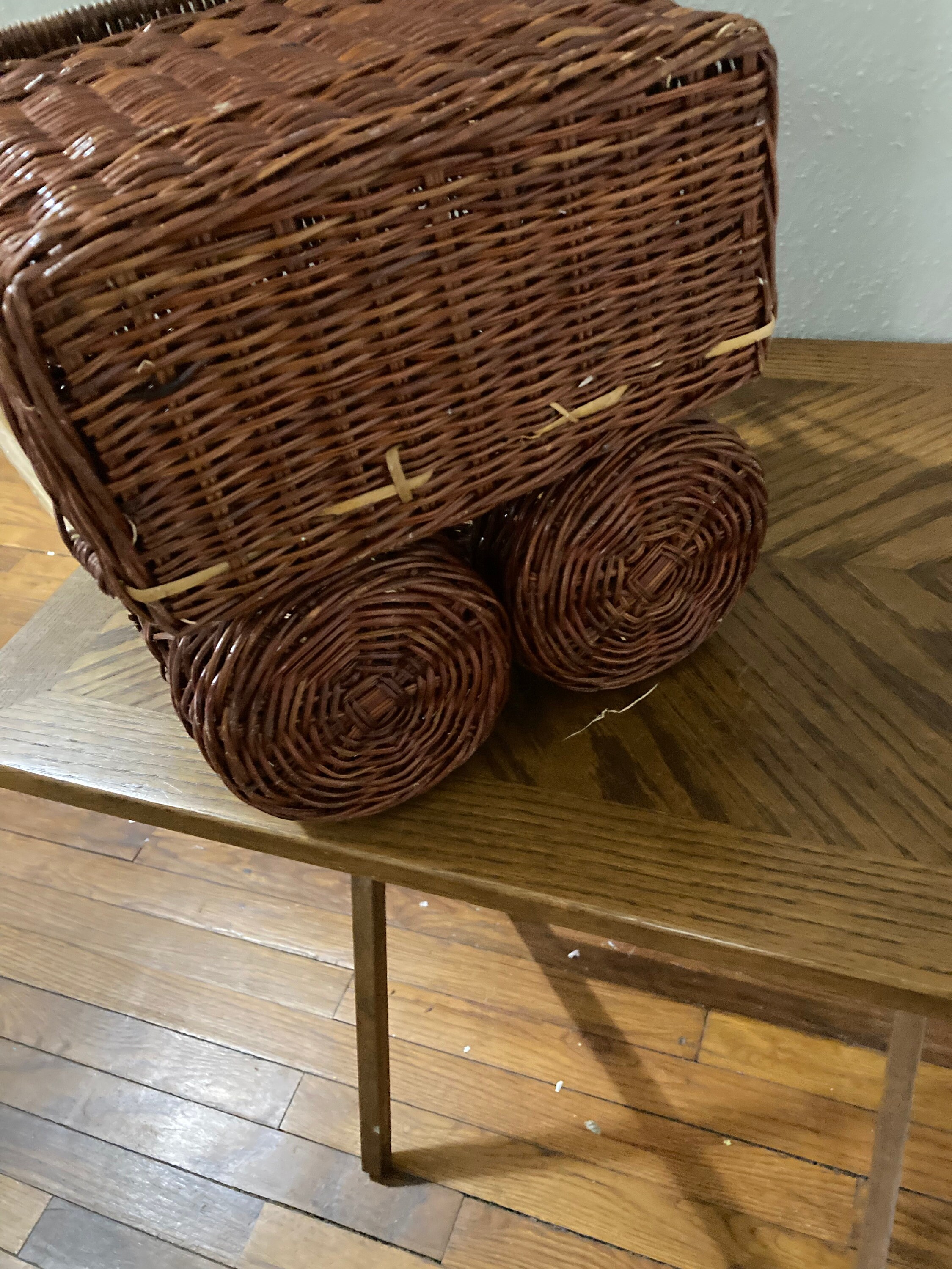 Vintage Wine Picnic Basket Wicker Picnic Basket 2 Bottle Etsy