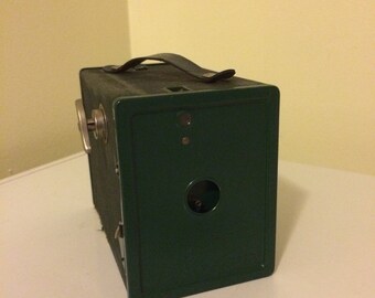 Vintage Agfa ansco box camera, green box camera, vintage photography