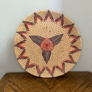 Woven Wicker Basket: Large Round Tiki Decor Bowl