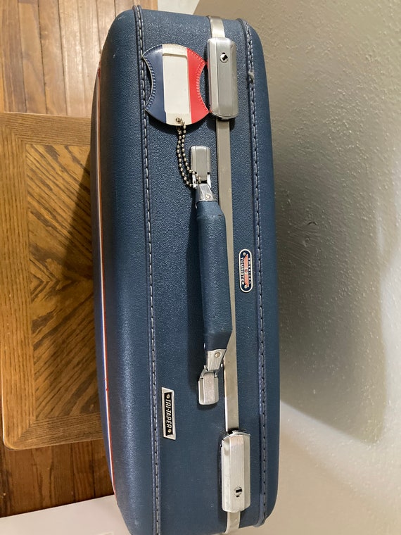 vintage blue suitcase, American Tourister luggage… - image 2